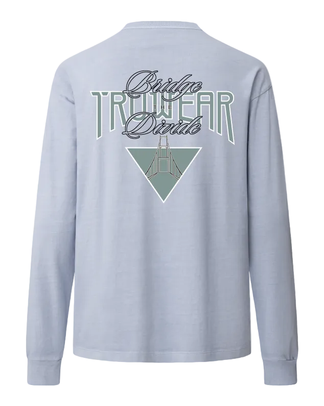 Bridge the Divide Heavyweight Long Sleeve Back Powder Blue