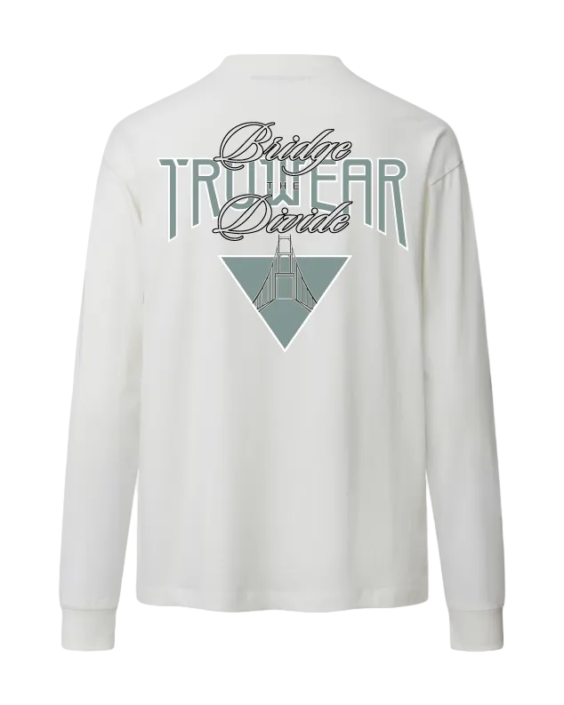 Bridge the Divide Heavyweight Long Sleeve Back White