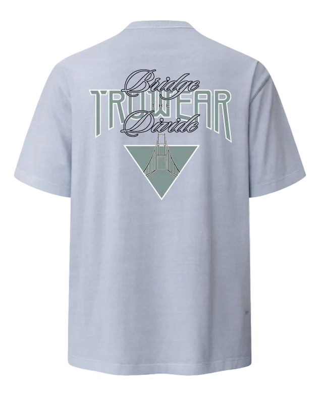 Bridge the Divide Heavyweight Tee Back Powder Blue
