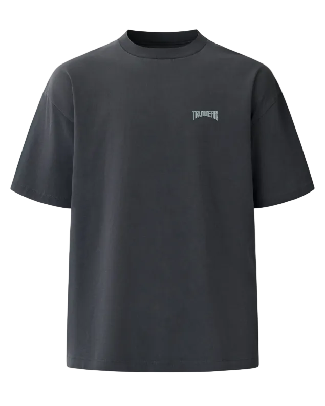 Bridge the Divide Heavyweight Tee Front Charcoal