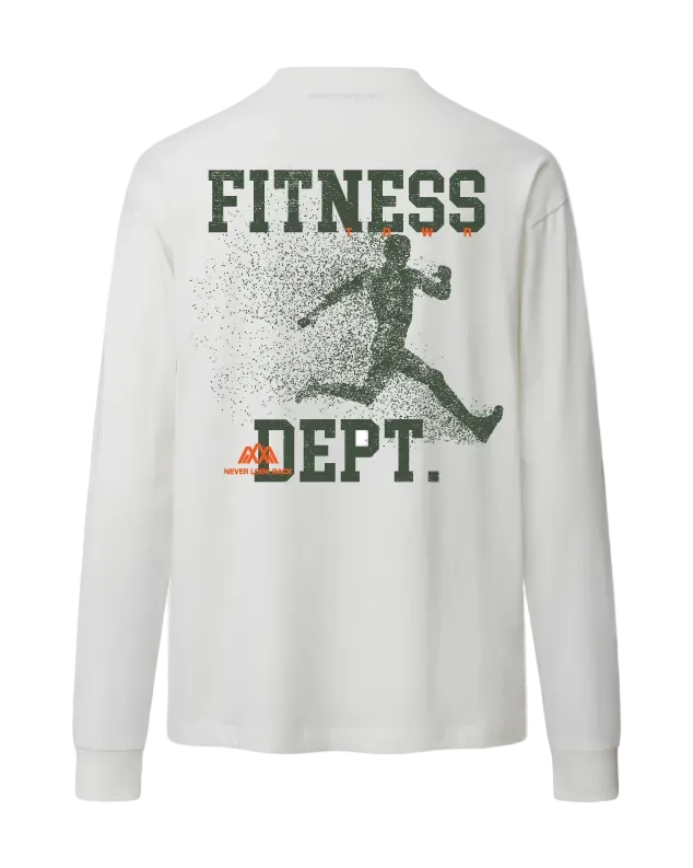Fitness Dept. Heavyweight Long Sleeve Back White