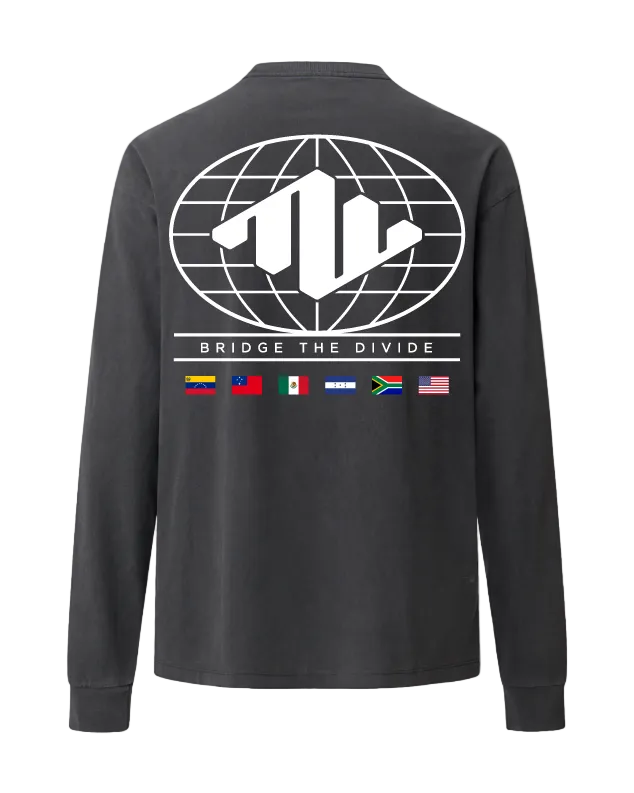 Globe Heavyweight Long Sleeve Back Charcoal
