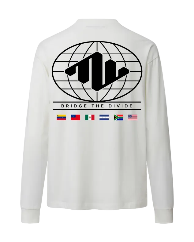 Globe Heavyweight Long Sleeve Back White
