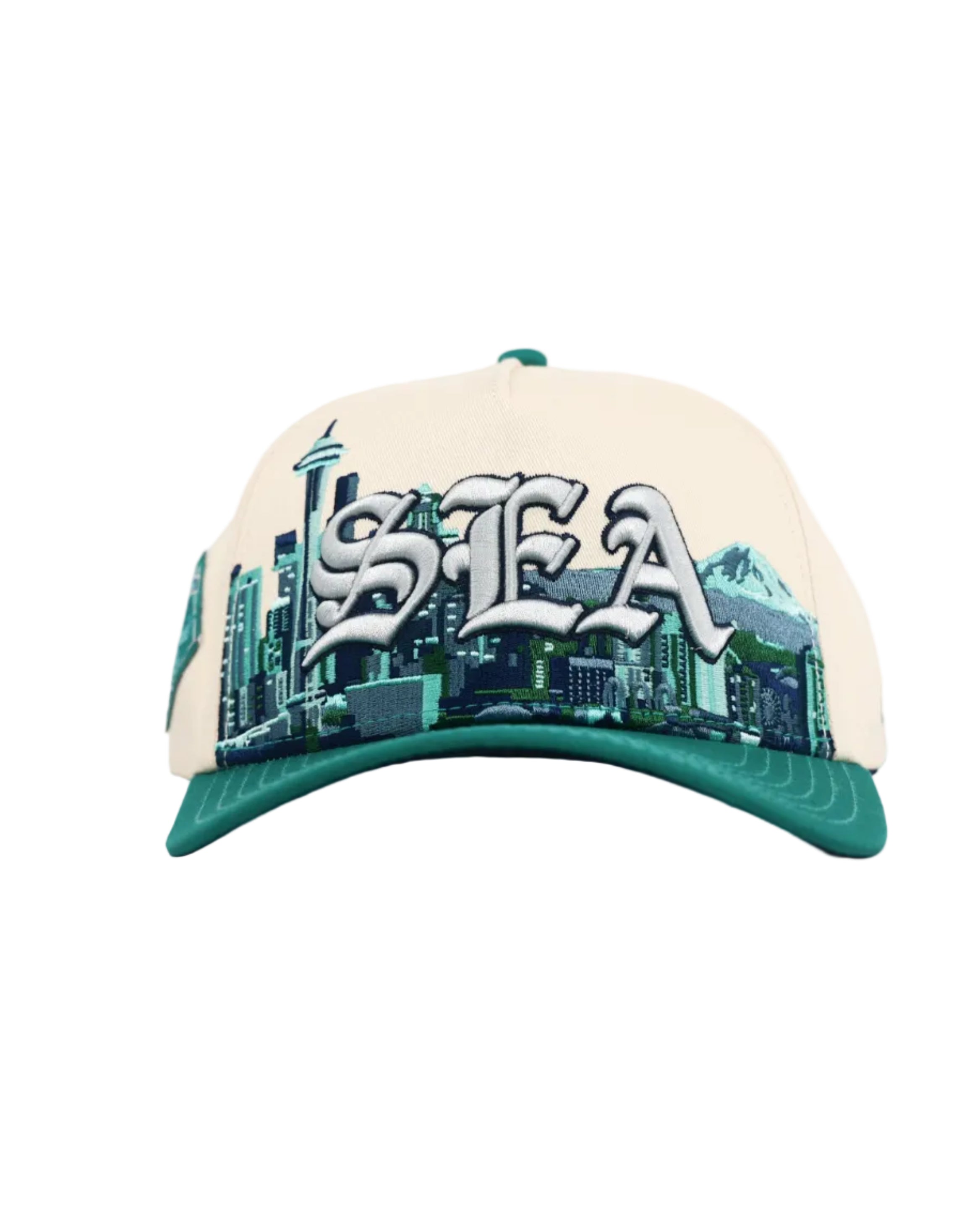 Seattle "SEA" Emerald City Skyline Hat-3