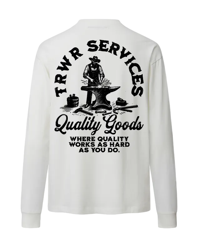 Quality Goods Heavyweight Long Sleeve Back White