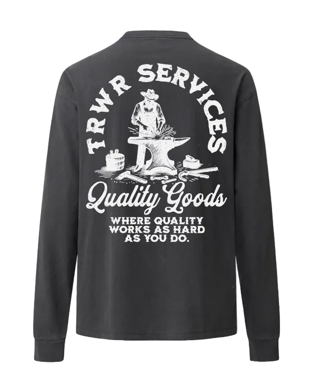 Quality Goods Heavyweight Long Sleeve Back Charcoal