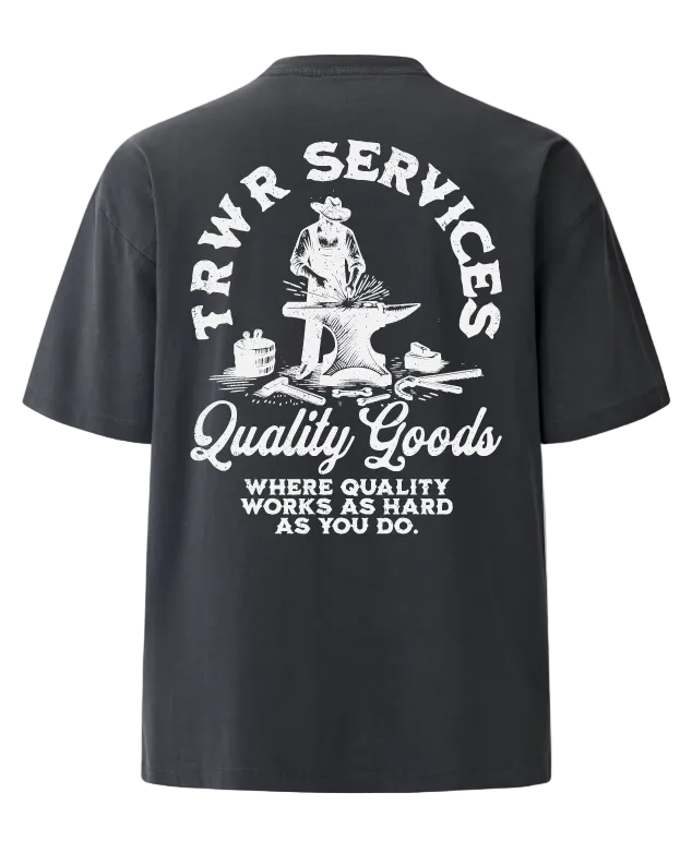 Quality Goods Heavyweight Tee Back Charcoal