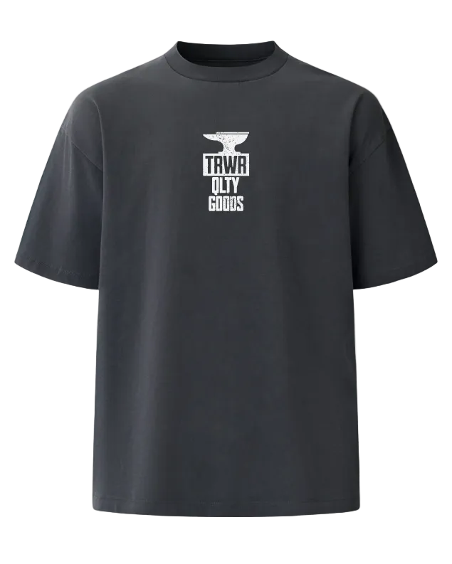 Quality Goods Heavyweight Tee Front Charcoal