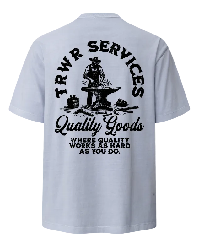 Quality Goods Heavyweight Tee Powder Blue Back
