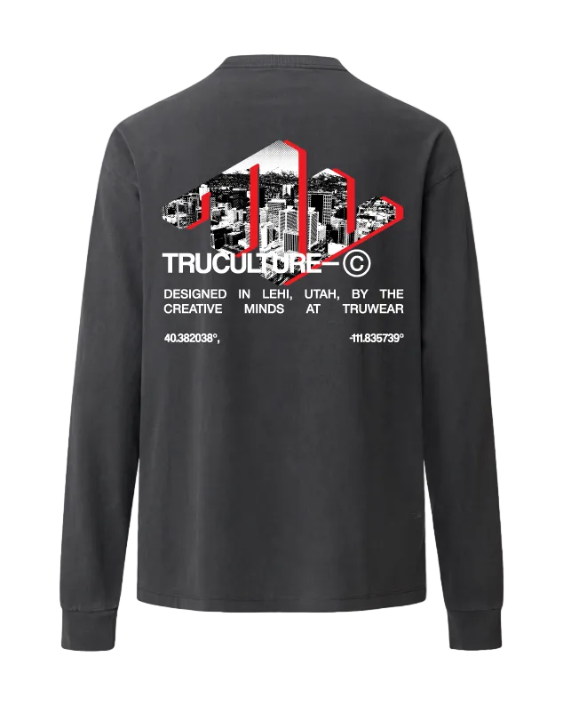 Truculture Heavyweight Long Sleeve Charcoal Back