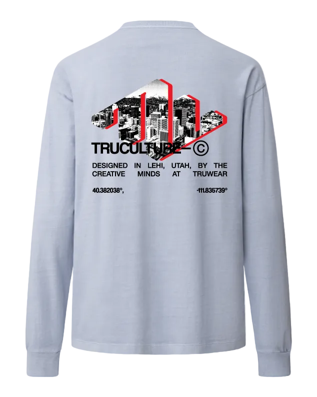 Truculture Heavyweight Long Sleeve Light Blue Back