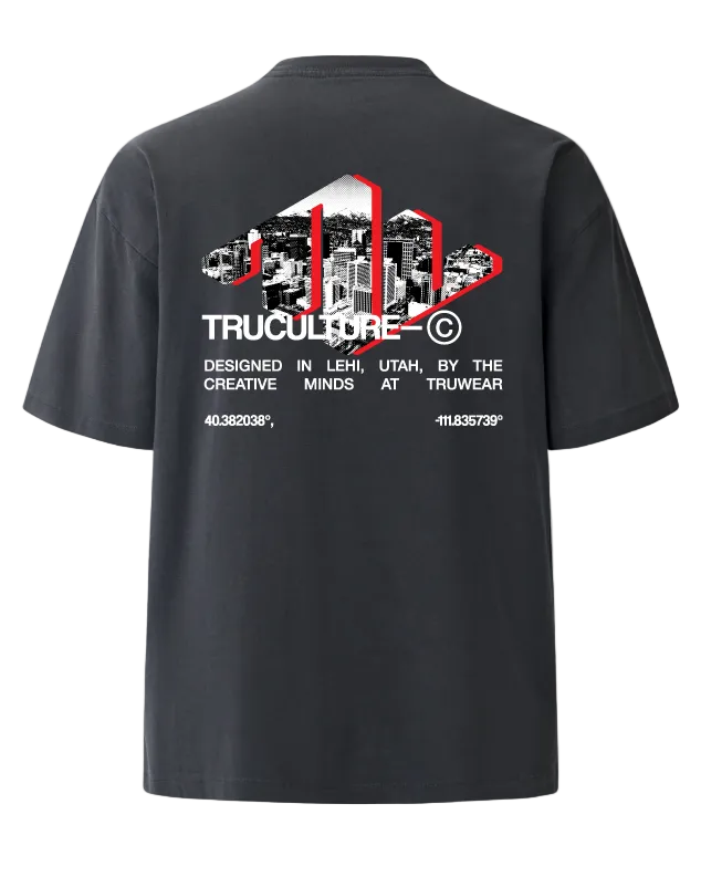 Truculture Heavyweight Tee Charcoal Back