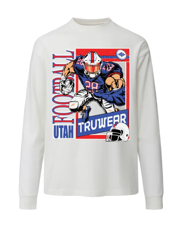 Truwear Football Heavyweight Long Sleeve Front White
