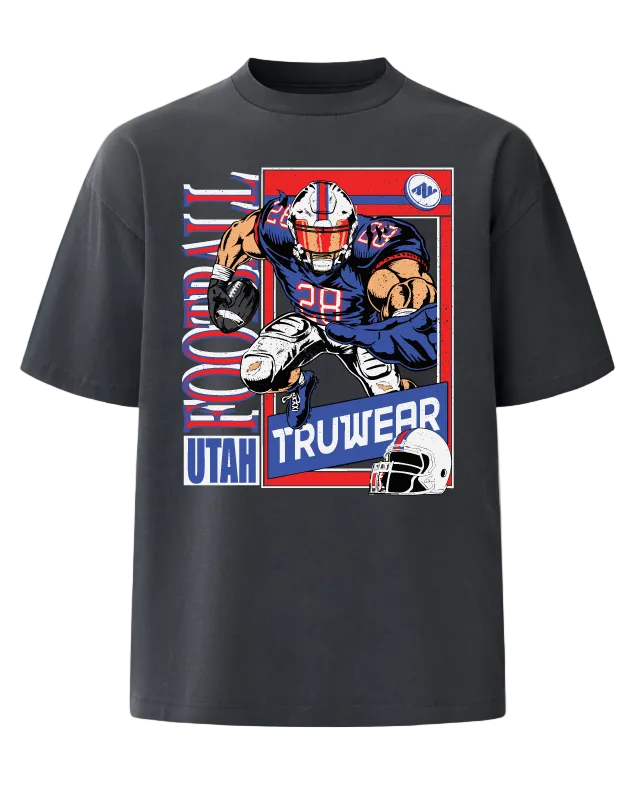 Truwear Football Heavyweight Tee Front Charcoal