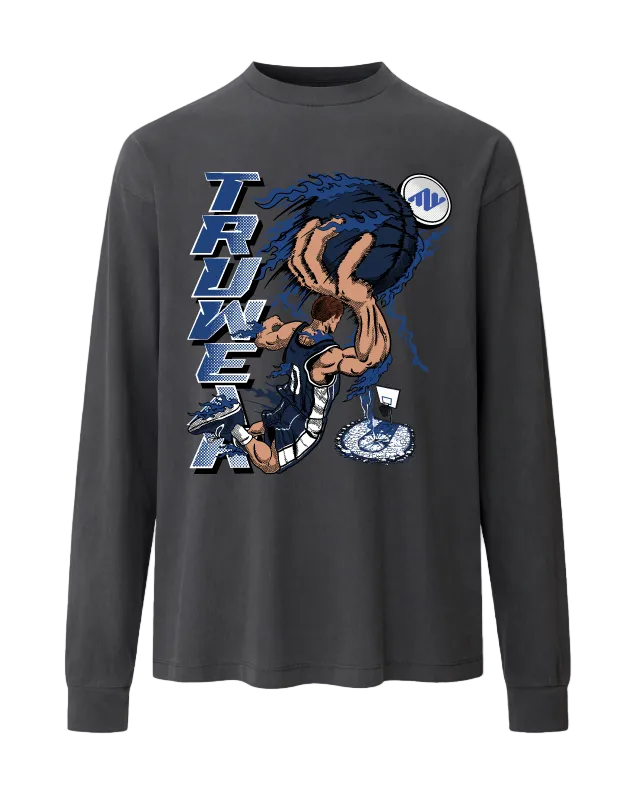 Truwear Slam Dunk Heavyweight Long Sleeve Charcoal Front 
