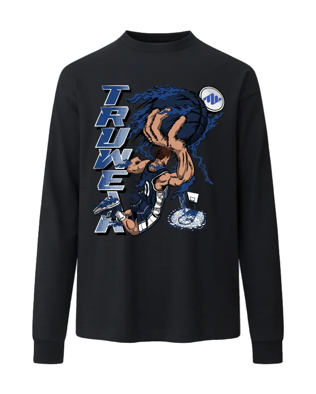 Truwear Slam Dunk Heavyweight Long Sleeve Front Charcoal