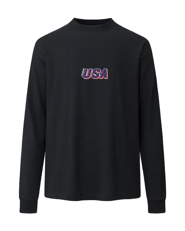 USA Heavyweight Long Sleeve Front Black