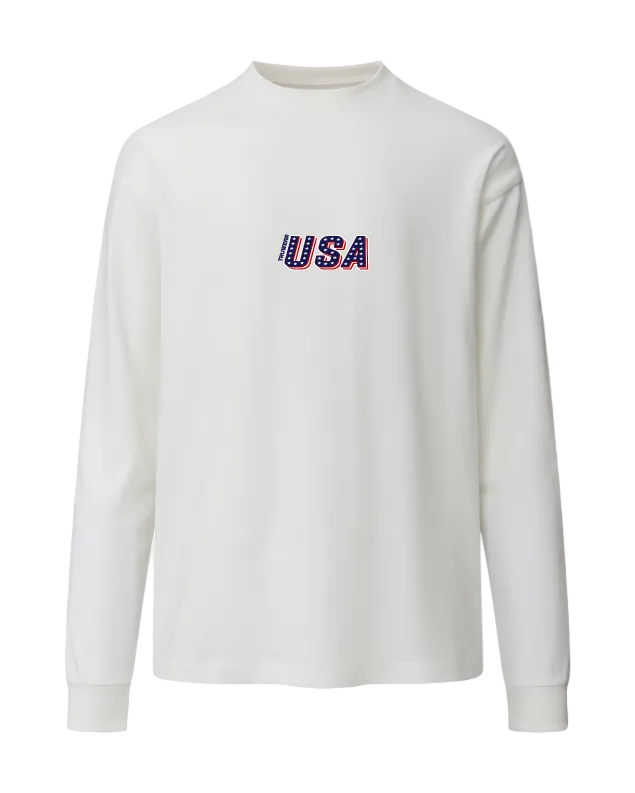 USA Heavyweight Long Sleeve Front White