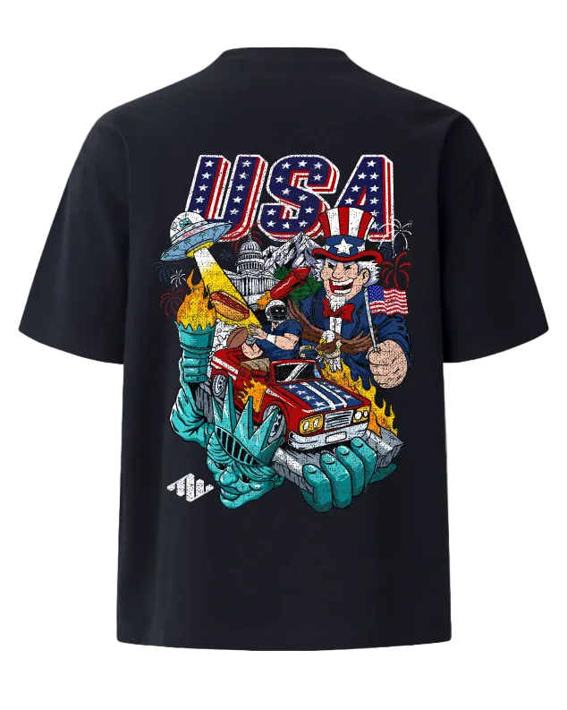 USA Heavyweight Tee Back Black