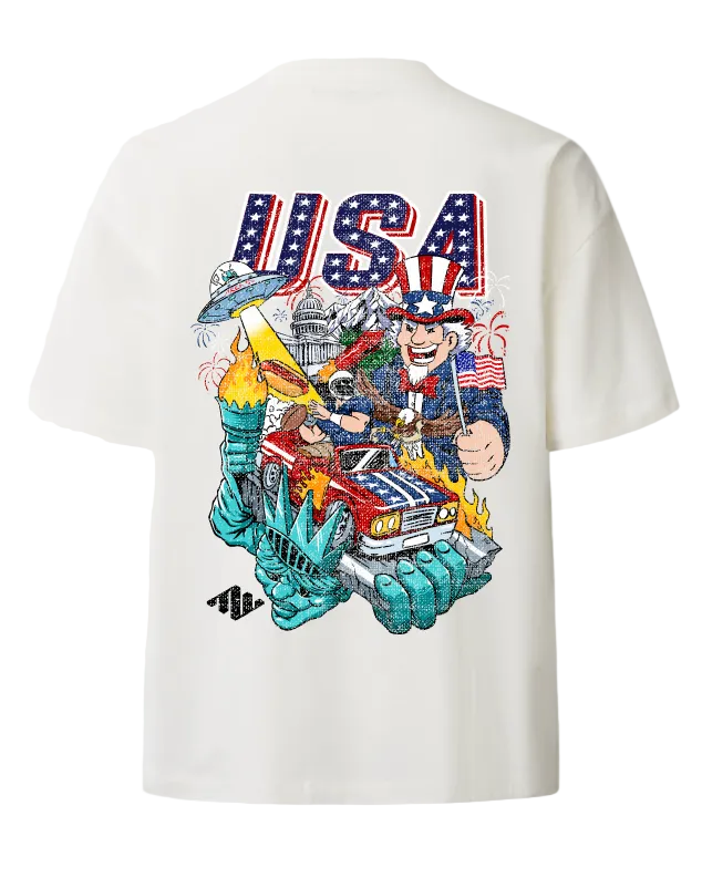 USA Heavyweight Tee Back Off White 