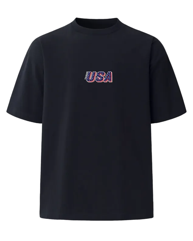 USA Heavyweight Tee Front Black