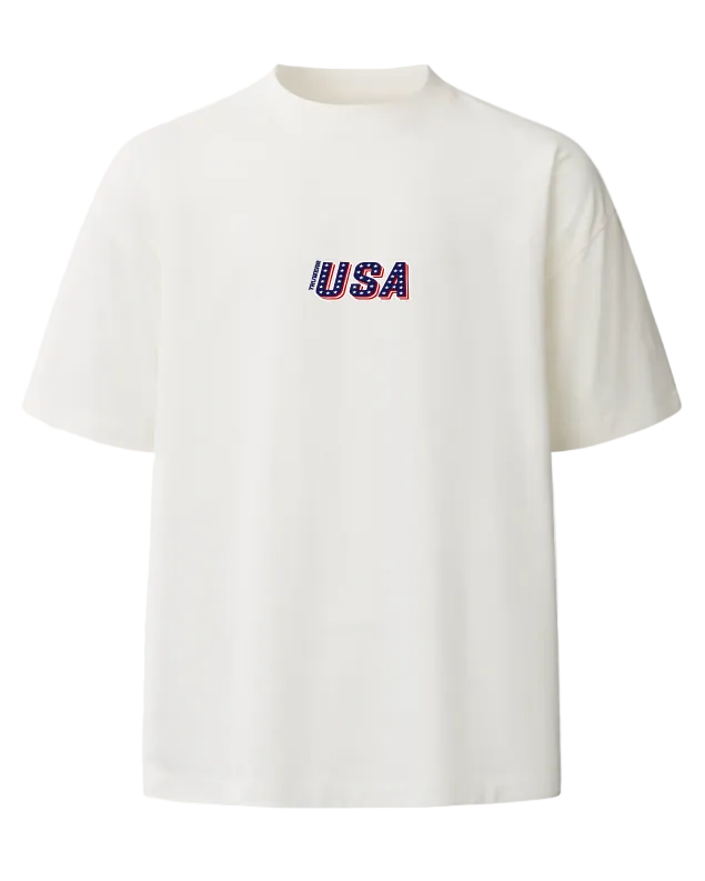 USA Heavyweight Tee Front Off White