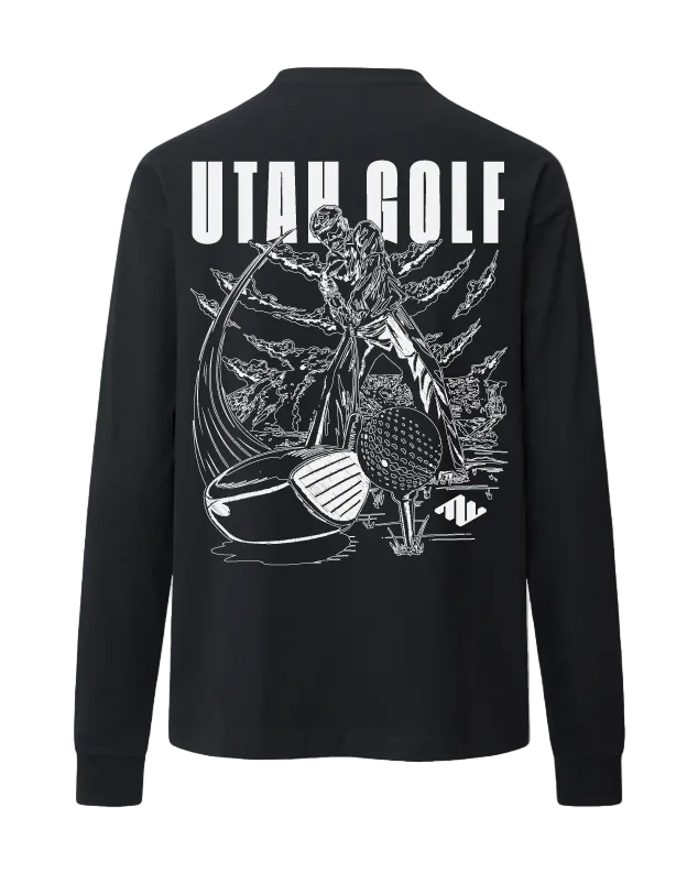 Utah Golf Heavyweight Long Sleeve Black Back