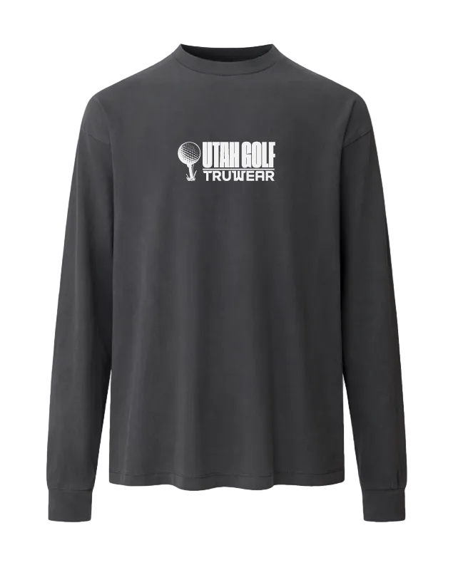Utah Golf Heavyweight Long Sleeve Charcoal Front