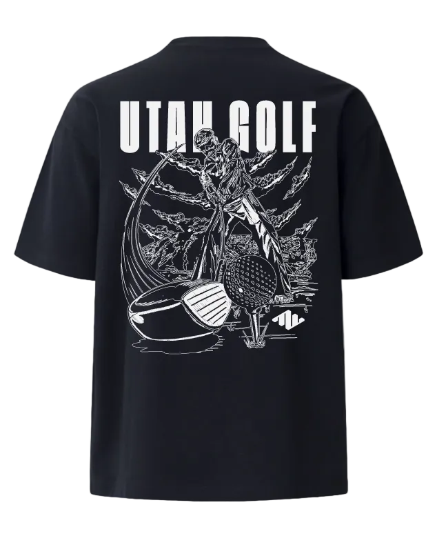Utah Golf Heavyweight Tee Black Back