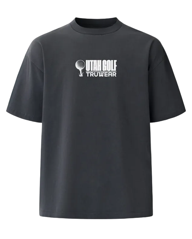 Utah Golf Heavyweight Tee Charcoal Front