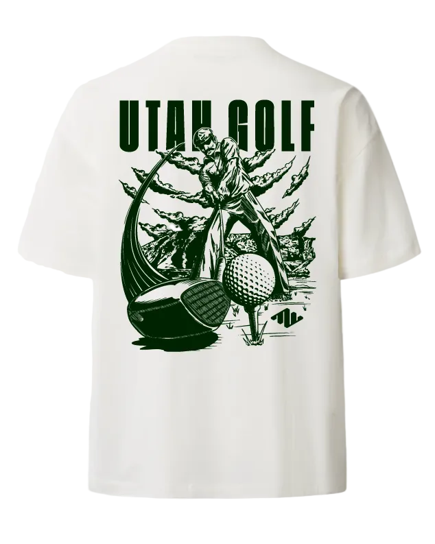 Utah Golf Heavyweight Tee Off White Back