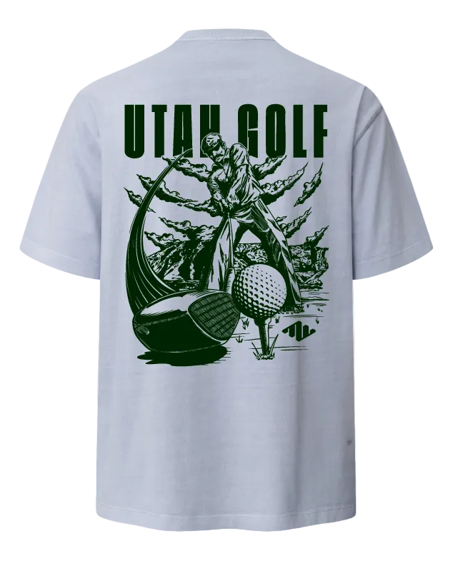 Utah Golf Heavyweight Tee Powder Blue Back