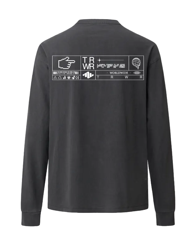 Worldwide Heavyweight Long Sleeve Charcoal Back
