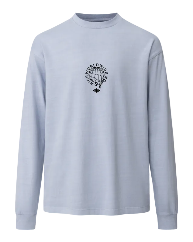 Worldwide Heavyweight Long Sleeve Powder Blue Front