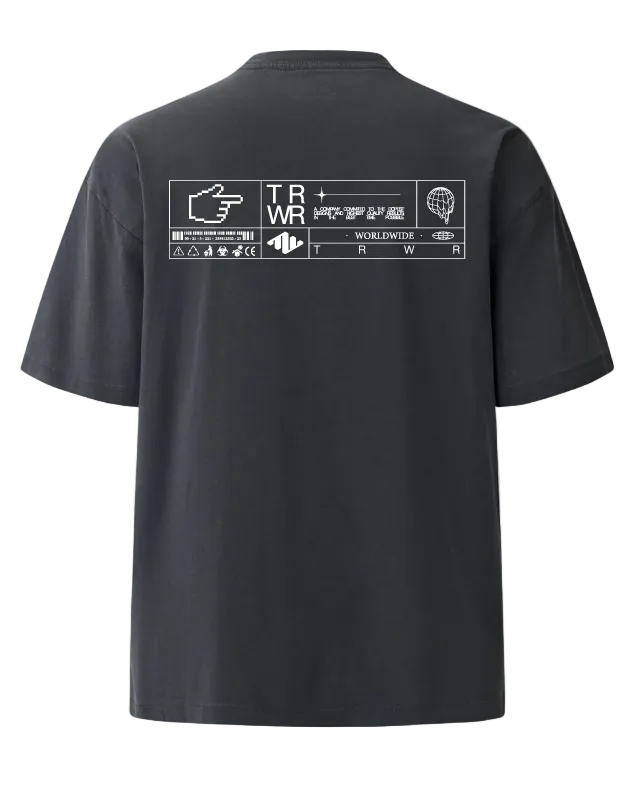 Worldwide Heavyweight Tee Charcoal Back